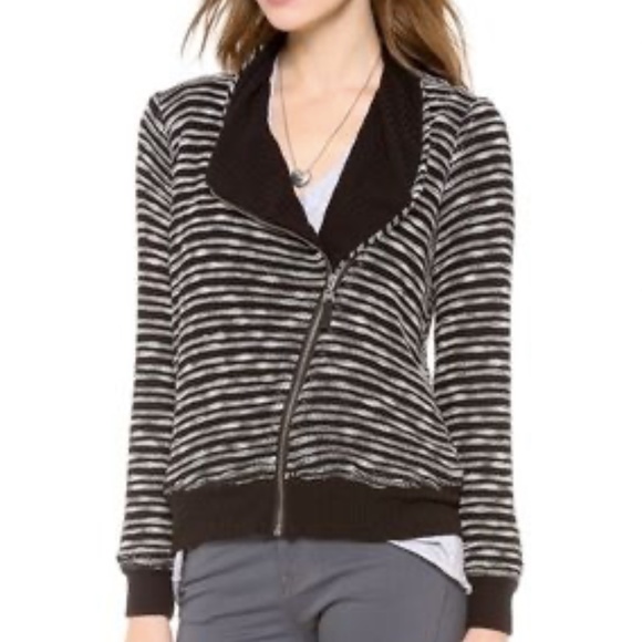 Splendid Knit Moto Stripe Jacket - Picture 5 of 6